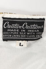 Recess Los Angeles Vintage Creative Creations Beaded Silk Elephant Collar Drop Waist Gown