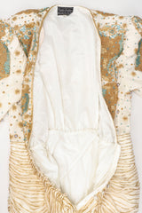 Recess Los Angeles Vintage Creative Creations Beaded Silk Elephant Collar Drop Waist Gown