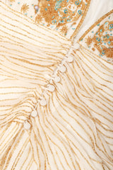 Recess Los Angeles Vintage Creative Creations Beaded Silk Elephant Collar Drop Waist Gown