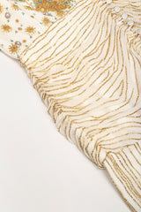 Recess Los Angeles Vintage Creative Creations Beaded Silk Elephant Collar Drop Waist Gown