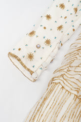 Recess Los Angeles Vintage Creative Creations Beaded Silk Elephant Collar Drop Waist Gown