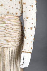 Recess Los Angeles Vintage Creative Creations Beaded Silk Elephant Collar Drop Waist Gown