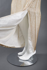 Recess Los Angeles Vintage Creative Creations Beaded Silk Elephant Collar Drop Waist Gown