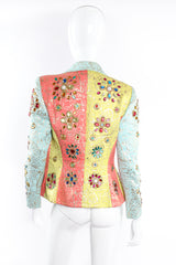 Vintage Christian Lacroix Jeweled Pastel Graffiti Brocade Jacket on Mannequin back at Recess LA