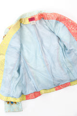 Vintage Christian Lacroix Jeweled Pastel Graffiti Brocade Jacket lining at Recess LA