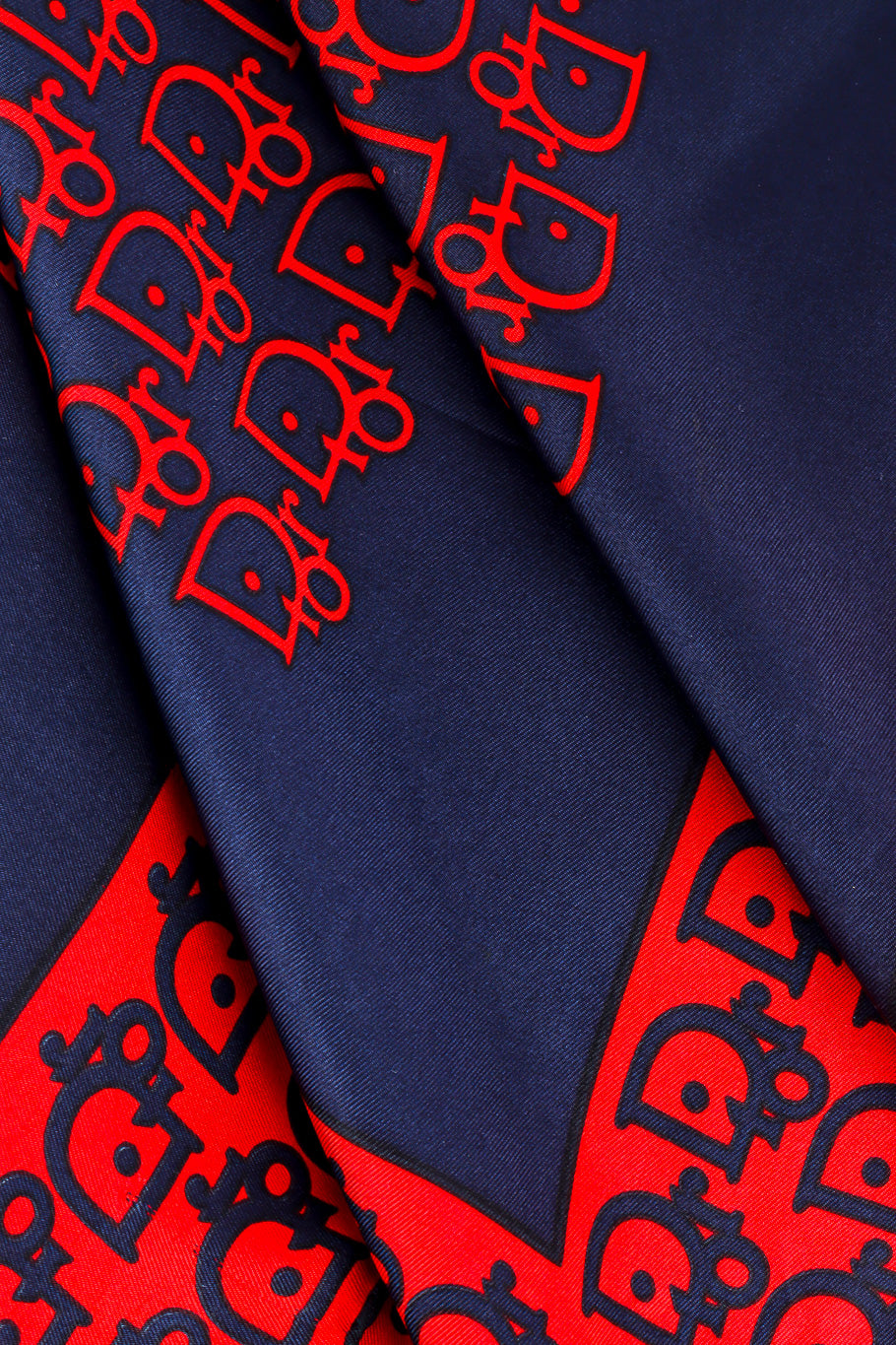 Logo Print Silk Scarf by Christian Dior Photo of Fabric Close-up. @recessla