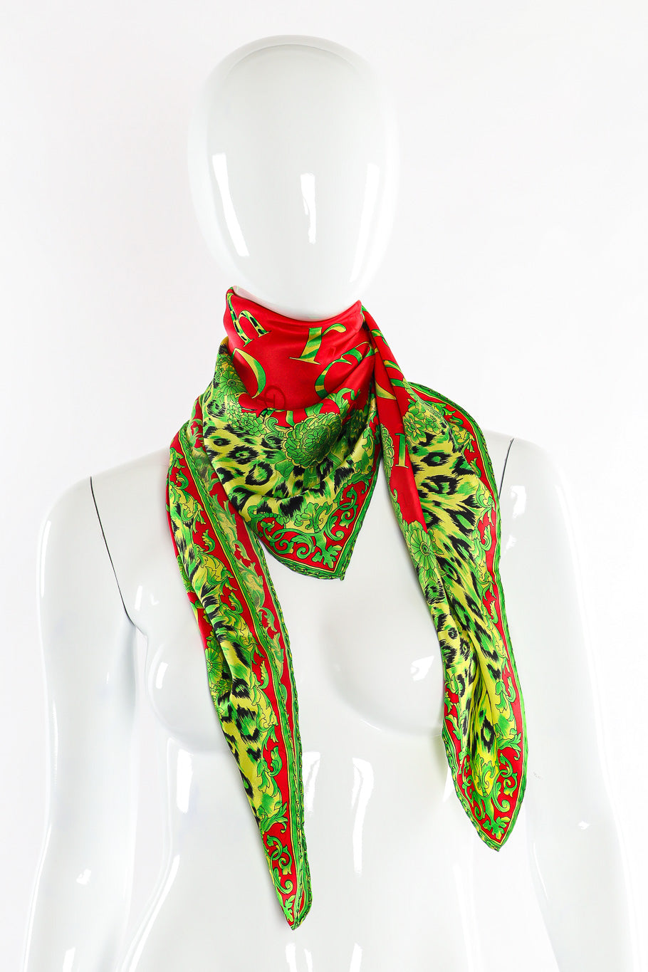 Floral and animal print scarf by Christian Dior Photo on Mannequin. @recessla