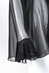 Recess Los Angeles Designer Consignment Vintage Donna Karan DKNY Sheer Chiffon Ruffle Poet Blouse