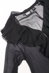 Recess Los Angeles Designer Consignment Vintage Donna Karan DKNY Sheer Chiffon Ruffle Poet Blouse