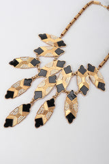 Recess Los Angeles Vintage Oscar de la Renta Art Deco Bibb Waterfall Necklace and Earring Set