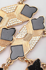 Recess Los Angeles Vintage Oscar de la Renta Art Deco Bibb Waterfall Necklace and Earring Set