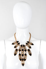 Recess Los Angeles Vintage Oscar de la Renta Art Deco Bibb Waterfall Necklace and Earring Set