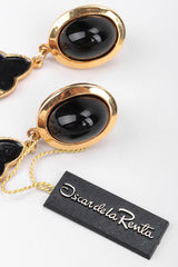 Recess Los Angeles Vintage Oscar de la Renta Art Deco Bibb Waterfall Necklace and Earring Set