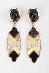 Recess Los Angeles Vintage Oscar de la Renta Art Deco Bibb Waterfall Necklace and Earring Set