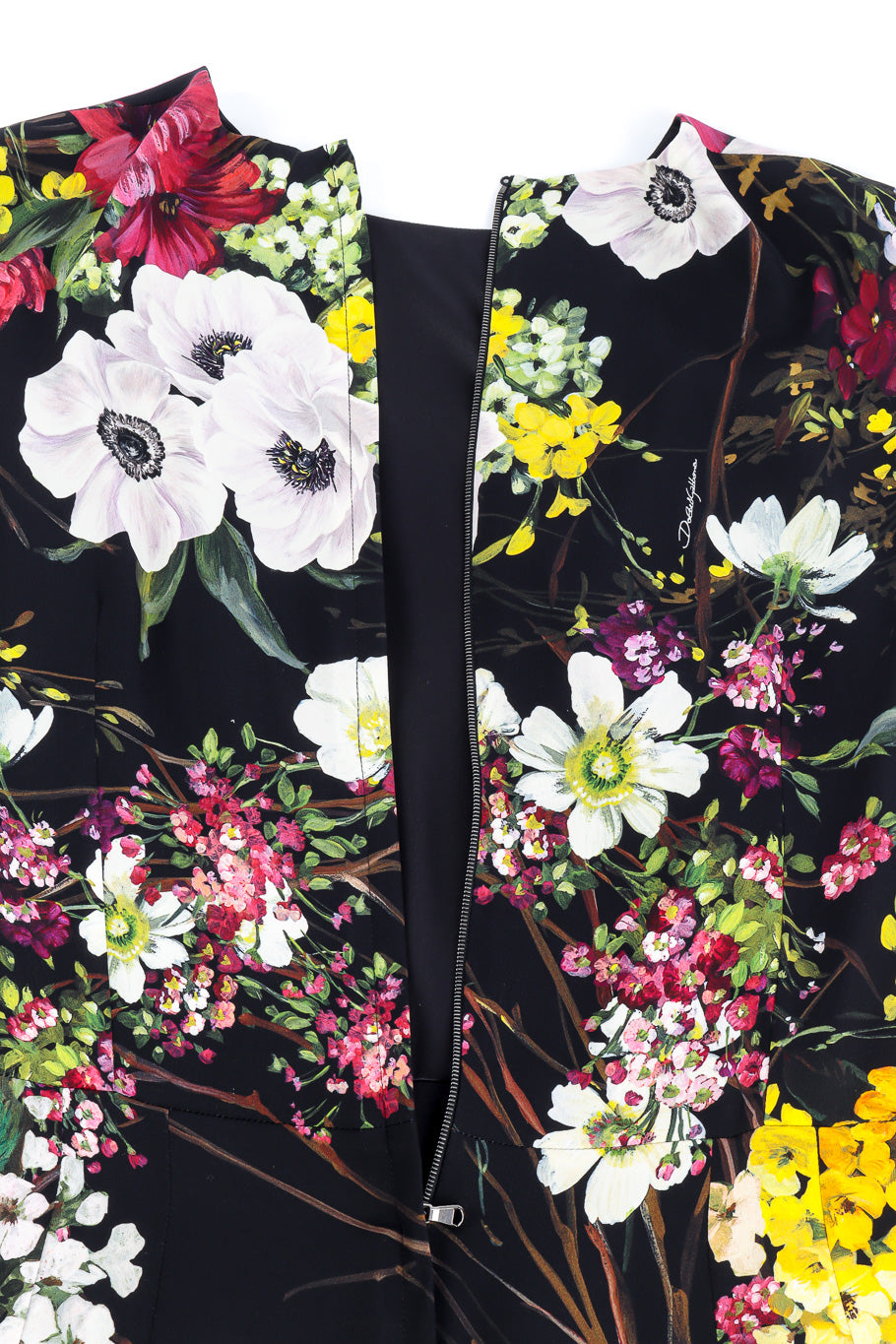 Dolce & Gabbana Floral Printed Sheath Dress back zipper @recessla