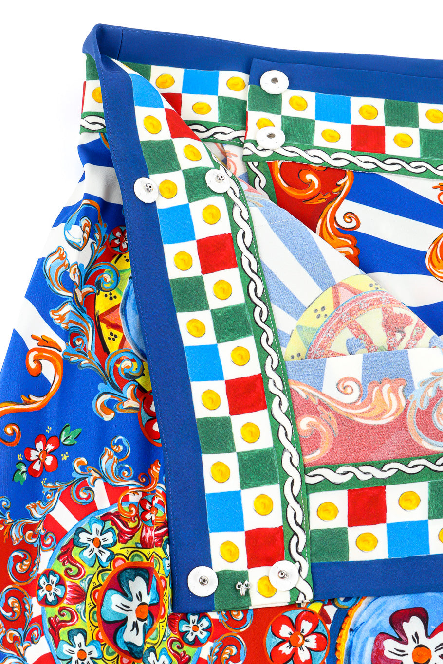 Dolce & Gabbana multicolor printed skirt snap button details @recessla