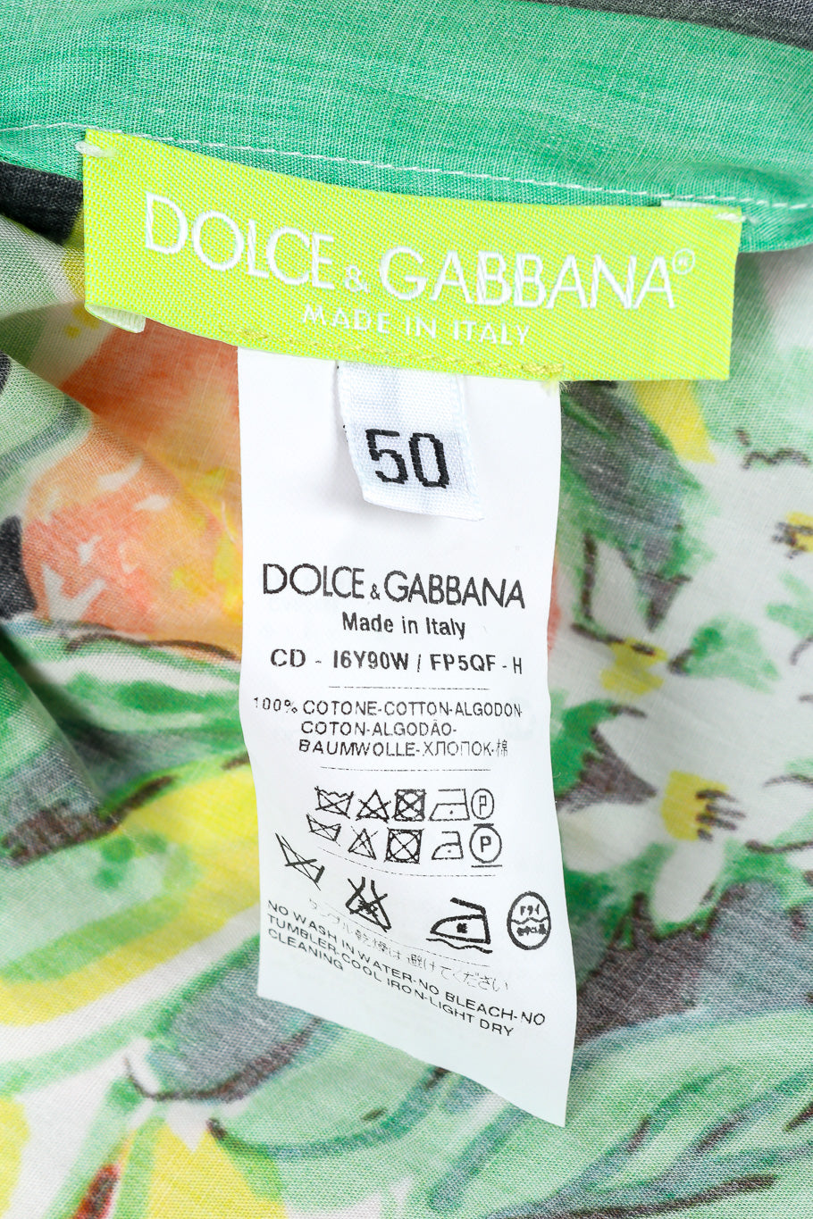 Dolce & Gabbana halter pleated dress designer tag, size and fabric content @recessla