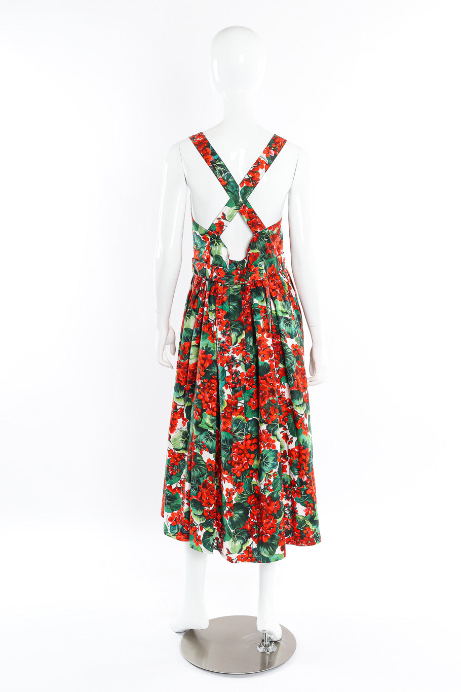 Dolce and Gabbana Floral Leaf Cotton Dress back mannequin @recessla