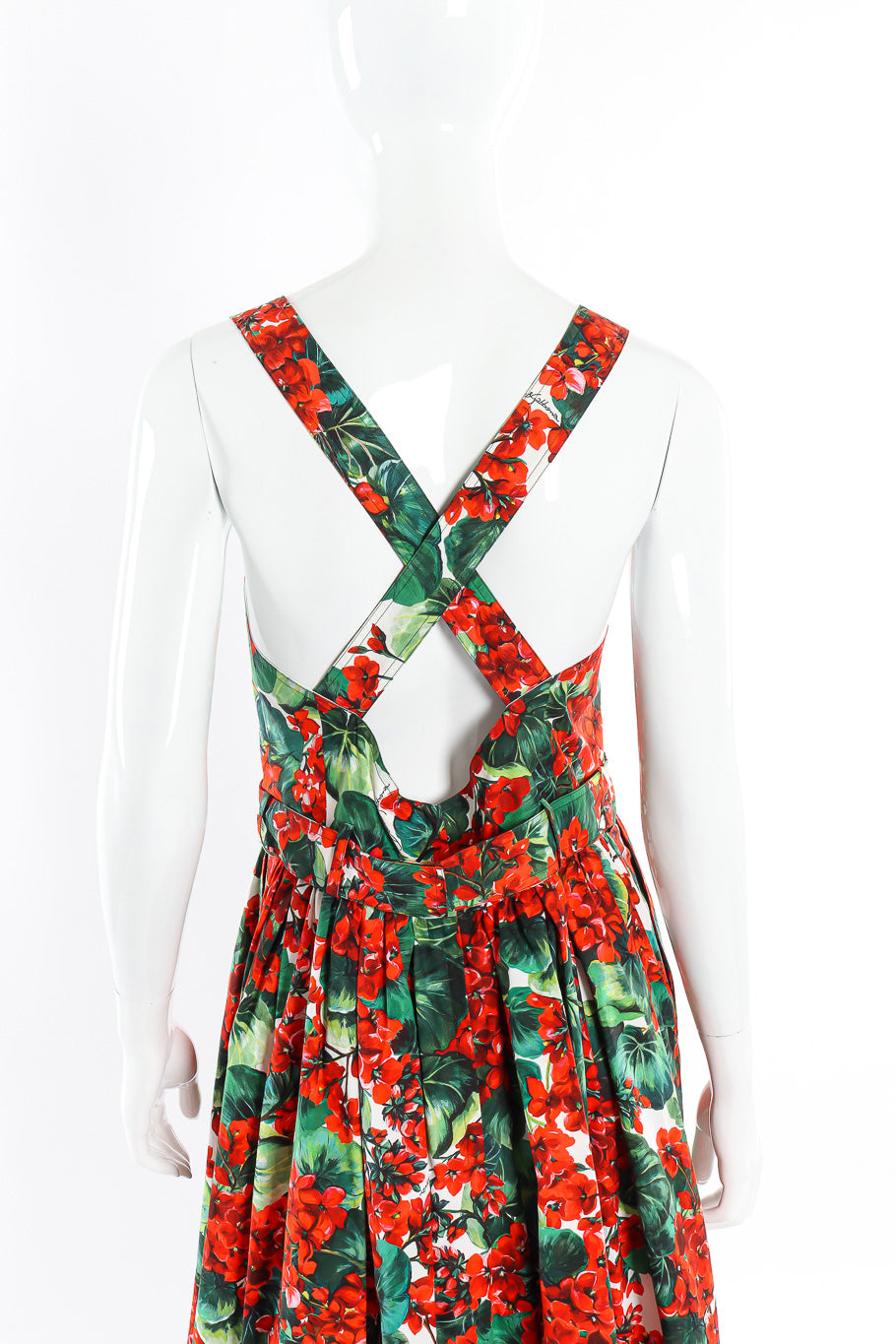 Dolce and Gabbana Floral Leaf Cotton Dress on mannequin back @recessla