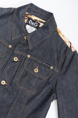 Recess Designer Consignment Vintage D&G Animal Contrast Denim Jacket Los Angeles Resale