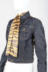 Recess Designer Consignment Vintage D&G Animal Contrast Denim Jacket Los Angeles Resale