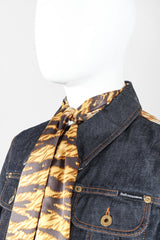 Recess Designer Consignment Vintage D&G Animal Contrast Denim Jacket Los Angeles Resale