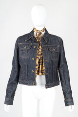 Recess Designer Consignment Vintage D&G Animal Contrast Denim Jacket Los Angeles Resale