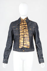 Recess Designer Consignment Vintage D&G Animal Contrast Denim Jacket Los Angeles Resale