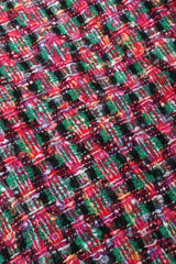 Recess Los Angeles Vintage David Hayes 5 Piece Chanel Bright Pink Tweed Jacket & Skirt Outfit Skirt Suit Set