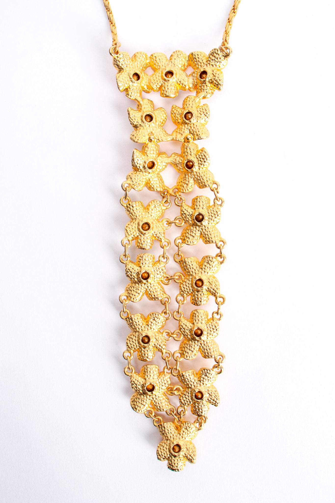 Vintage De Liguoro Jeweled Necktie Necklace backside at Recess Los Angeles
