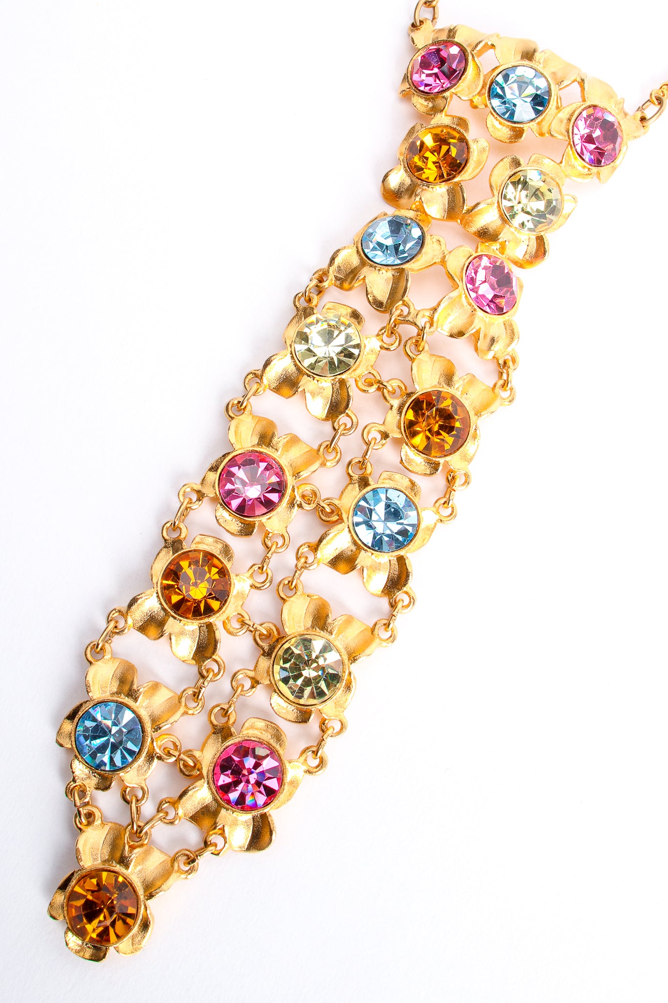 Vintage De Liguoro Jeweled Necktie Necklace detail at Recess Los Angeles
