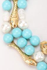 Recess Los Angeles Vintage De Mario Under The Sea Tiered Beaded Collar Choker Necklace
