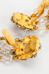 Vintage Deanna Hamro Crystal Chandelier Bead Fringe Drop Earrings clip backs