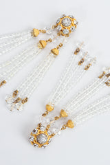 Vintage Deanna Hamro Crystal Chandelier Bead Fringe Drop Earrings at Recess