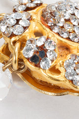 Vintage Deanna Hamro Crystal Chandelier Bead Fringe drop earring missing rhinestone