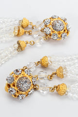 Vintage Deanna Hamro Crystal Chandelier Bead Fringe Drop Earrings at Recess