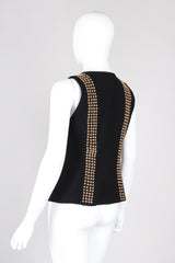 Recess Los Angeles Vintage Delah Annie Hall Tomboy Rock Gold Studded Suiting Vest