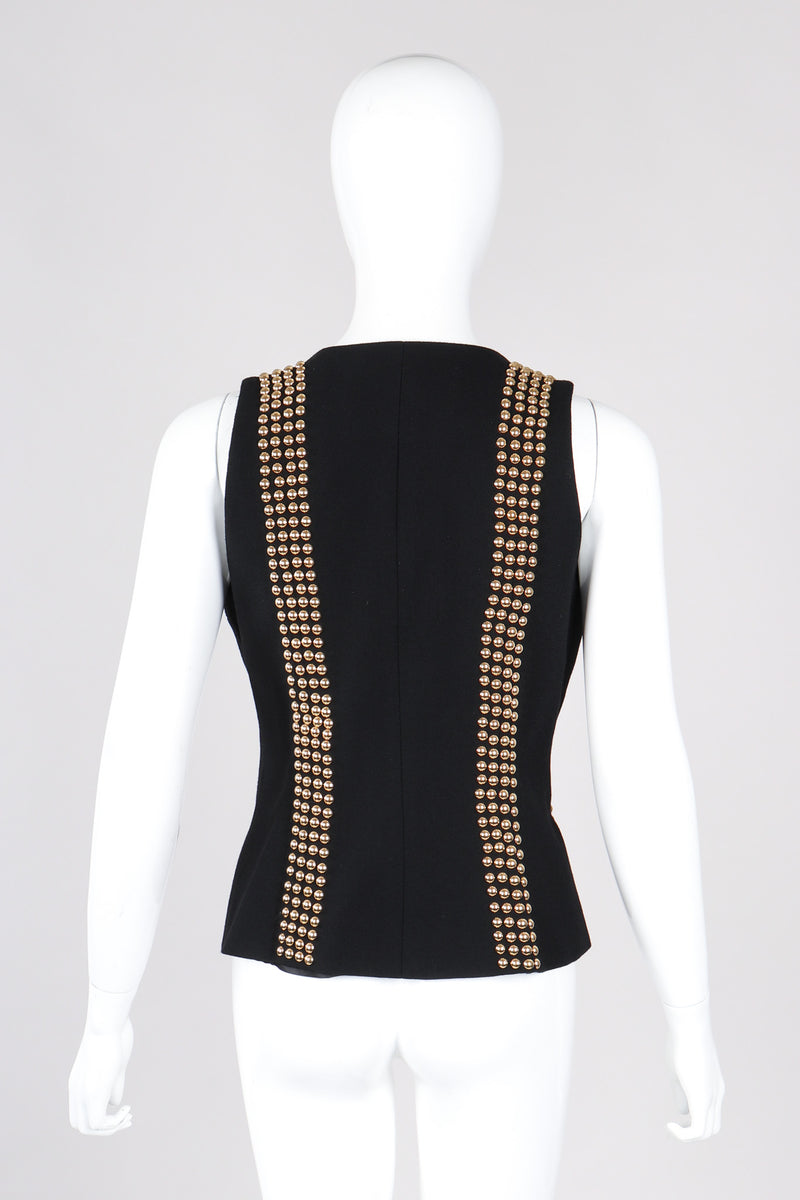 Recess Los Angeles Vintage Delah Annie Hall Tomboy Rock Gold Studded Suiting Vest