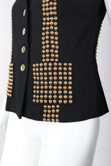 Recess Los Angeles Vintage Delah Annie Hall Tomboy Rock Gold Studded Suiting Vest