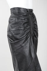 Recess Vintage Dero Enterprises Black Leather Skirt Waist Detail On Mannequin