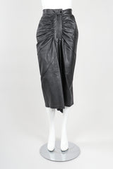 Dero Enterprises Black Leather Skirt On Mannequin, Front, at Recess Vintage