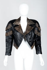 Vintage Dero Enterprises by Rocco D'Amelio Calf Hair Leather Jacket on Mannequin open at Recess