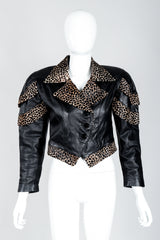 Vintage Dero Enterprises by Rocco D'Amelio Calf Hair Leather Jacket on Mannequin full front at Recess