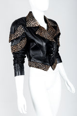 Vintage Dero Enterprises by Rocco D'Amelio Calf Hair Leather Jacket on Mannequin crop at Recess