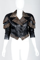 Vintage Dero Enterprises by Rocco D'Amelio Calf Hair Leather Jacket on Mannequin front at Recess