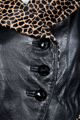 Vintage Dero Enterprises by Rocco D'Amelio Calf Hair Leather Jacket buttons at Recess