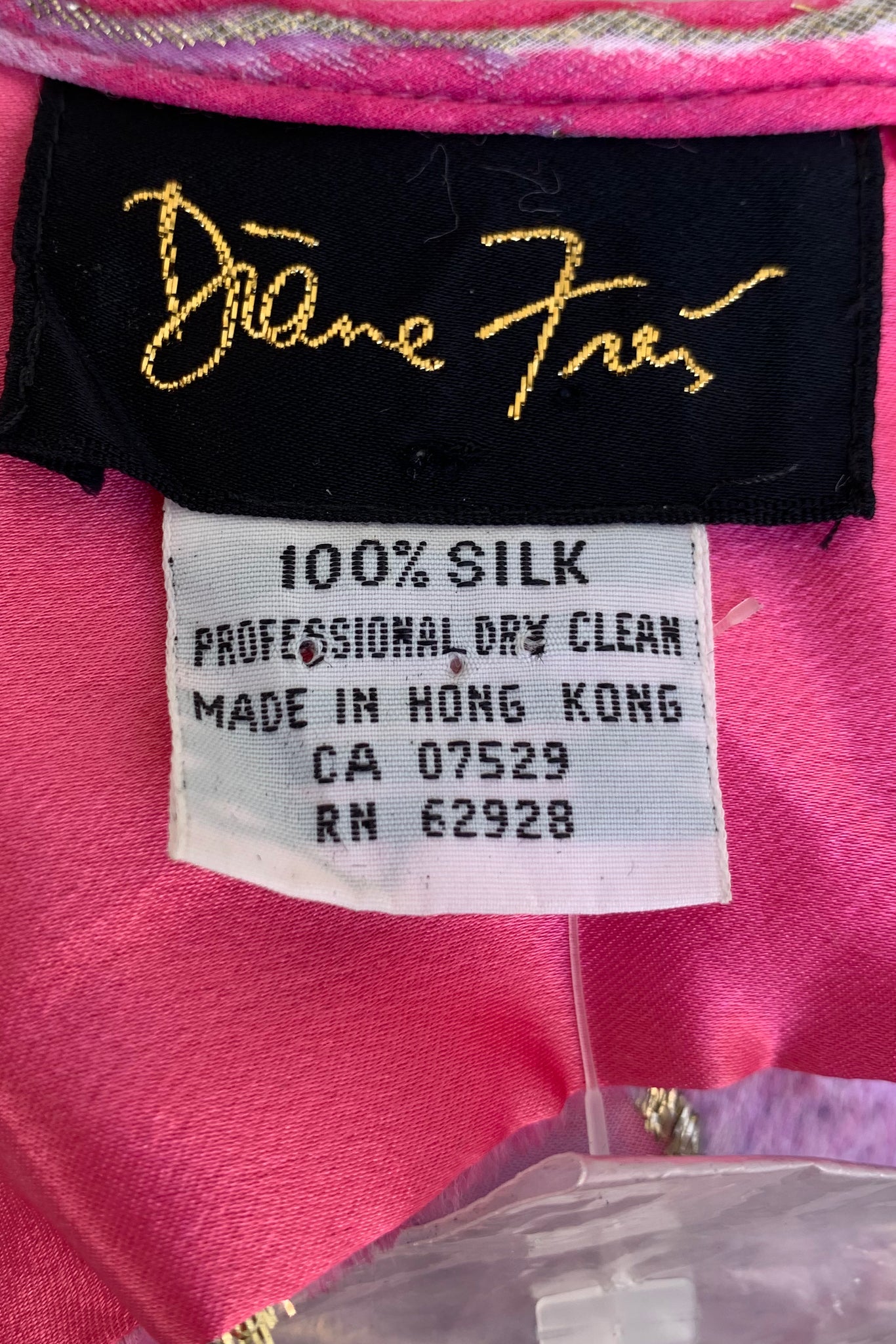 Vintage Diane Freis Backless Velvet Lamé Dress label at Recess Los Angeles