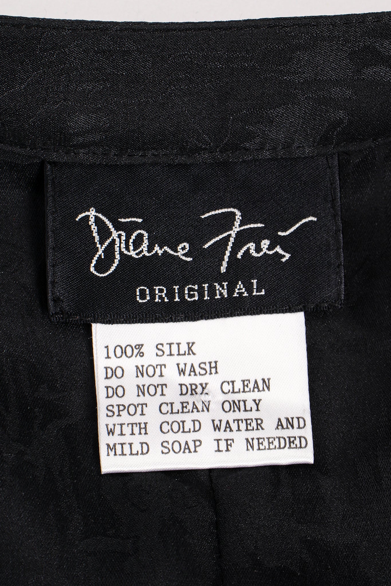 Vintage Diane Freis Tropical Beaded Silk Duster label at Recess Los Angeles