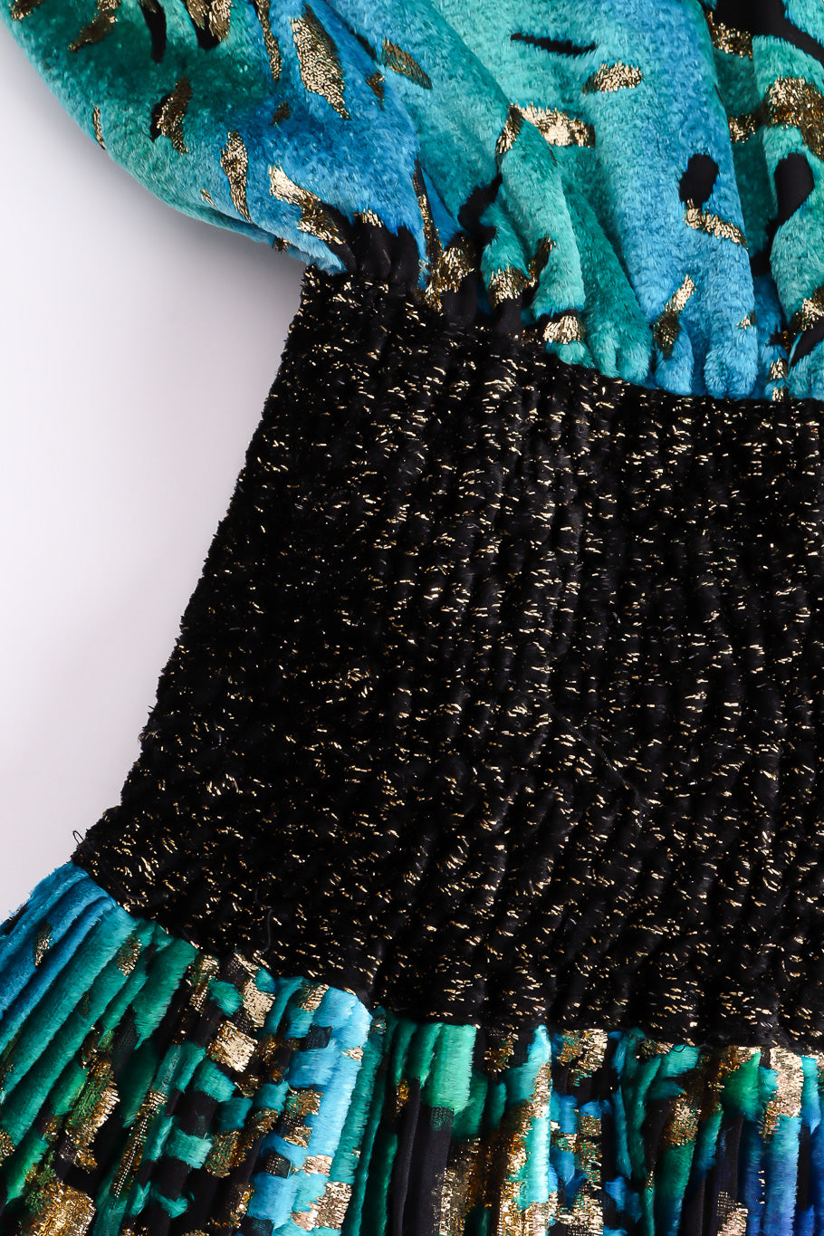 Multi-printed silk limited edition dress by Diane Freis back closeup waistband  @recessla
