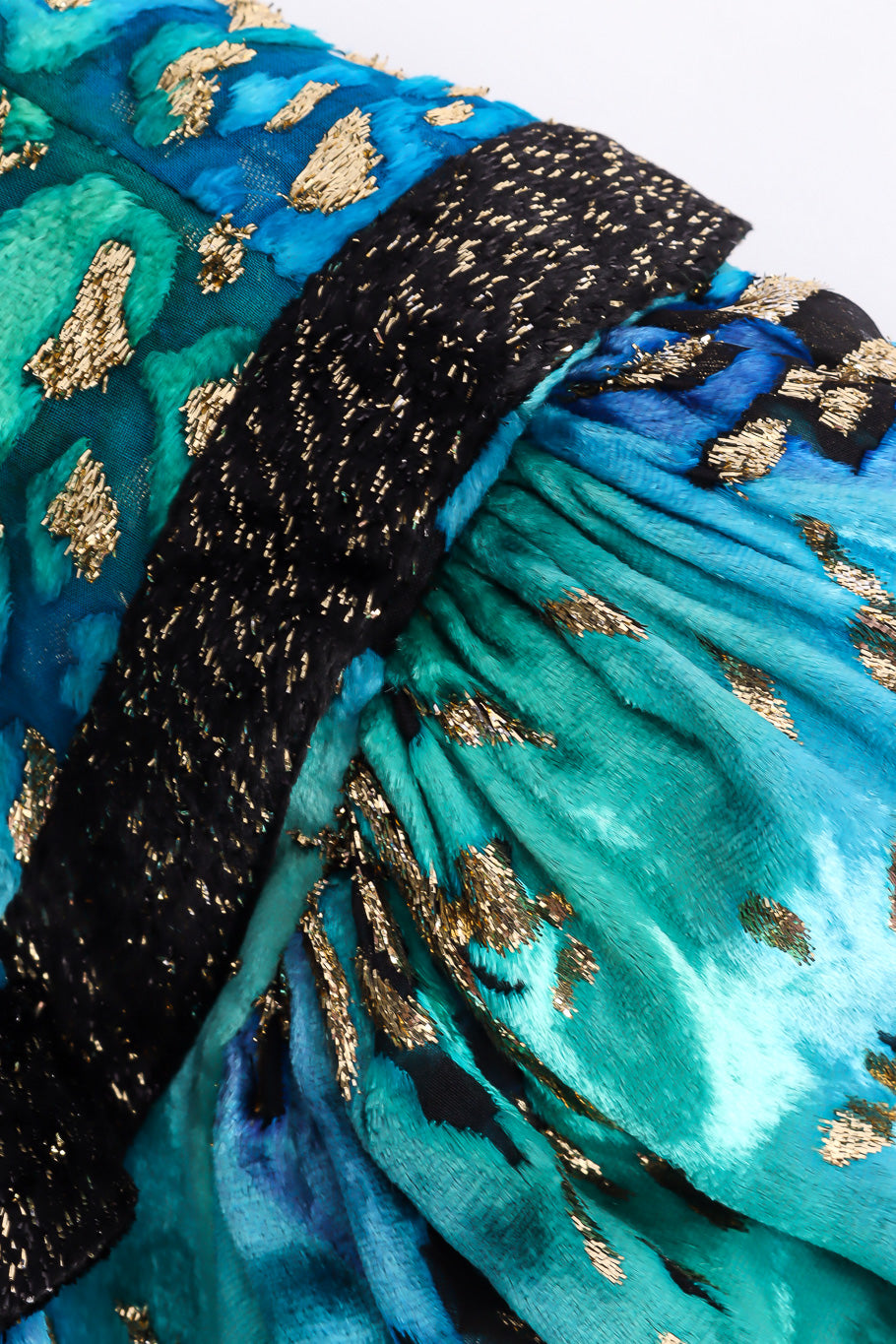 Multi-printed silk limited edition dress by Diane Freis shoulder detail @recessla